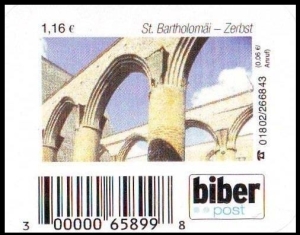 Biberpost: MiNr. 22, 02.01.2007, Sehenswürdigkeiten (II): Zerbst, St. Bartholomäi, Wert zu 1,16 EUR, Typ I, postfrisch