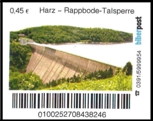 Biberpost: 01.06.2013, "Rappbode-Talsperre, Harz", Satz, postfrisch