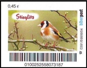 Biberpost: 01.02.2013, "Vögel: Stieglitz", Satz, postfrisch