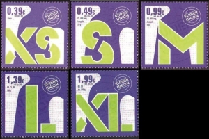 Kurierunion: MiNr. 1 - 5, 25.11.2004, "Stilisierte Buchstaben", Satz, postfrisch