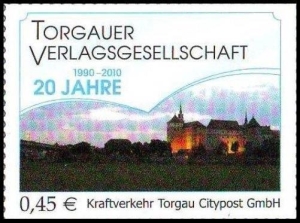 Kraftverkehr Torgau Citypost: MiNr. 16, 22.03.2010, 20 Jahre Torgauer Verlagsgesellschaft, Satz, postfrisch