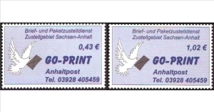 GO-Print: MiNr. 1 - 2, 02.01.2006, "Brieftaube mit Brief", Satz, postfrisch