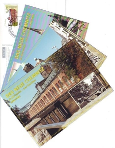 WVD: MiNr. 5, 23.09.2002, "Wahrzeichen der Stadt Chemnitz", Satz, 3 offizielle Ansichtspostkarten mit Ansichten von Chemnitz