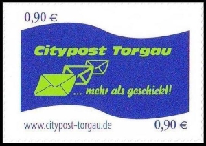 Kraftverkehr Torgau Citypost: MiNr. 20 II, 16.09.2013, "Neues Logo", Wert zu 0,90 EUR, postfrisch