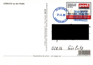 PostModern: MiNr. 10, 01.10.2003, "Dauerserie, 1. Ausgabe", Wert zu 0,45 EUR, Ganzstück (Postkarte)