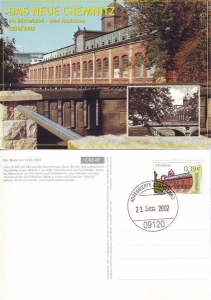 WVD: MiNr. 5, 23.09.2002, Wahrzeichen der Stadt Chemnitz, offizielle Ansichtspostkarten mit Ansicht von Chemnitz (Markthalle)