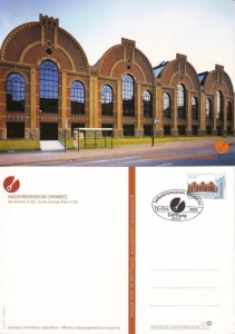 WVD: MiNr. 3, 01.01.2001, "Wahrzeichen der Stadt Chemnitz", Wert zu 1,30 EUR, Erinnerungskarte, Sonderstempel "Industriemuseum Chemnitz"