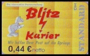 Blitz-Kurier: MiNr. 9 B, 02.05.2006, 2. Ausgabe, Wert zu 0,44 EUR netto, glänzendes Papier, postfrisch