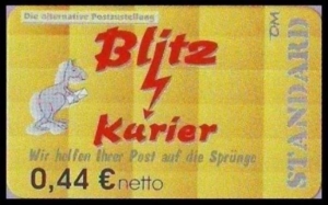 Blitz-Kurier: MiNr. 9 B, 02.05.2006, "2. Ausgabe", Wert zu 0,44 EUR netto, glänzendes Papier, postfrisch