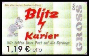Blitz-Kurier: MiNr. 12 B, 02.05.2006, "2. Ausgabe", Wert zu 1,19 EUR netto (grün), glänzendes Papier, postfrisch