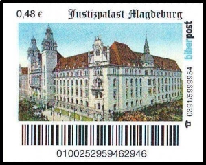 Biberpost: 15.01.2014, "Justizpalast Magdeburg", Satz, postfrisch