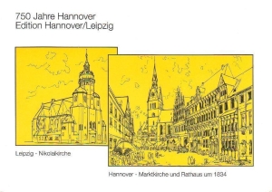 BRD: MiNr. 1491, 08.01.1991 750 Jahre Hannover, Sonderkarte der OPD Hannover-Braunschweig