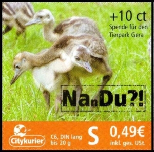 Citykurier: MiNr. 78, 11.08.2011, "Tierpark Gera - Spendenmarke: Nandu", Satz, postfrisch