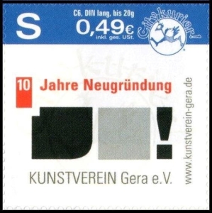 Citykurier: MiNr. 25, 02.07.2009, "10 Jahre Neugründung Kunstverein Gera e. V.", Satz, postfrisch