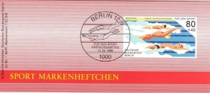 Berlin (West): MiNr. DSH-MH 8 b (MiNr. 751), 00.00.1986, Markenheftchen der Stiftung Deutsche Sporthilfe Sport: Schwimmen, postfrisch