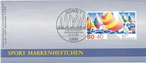 BRD: MiNr. DSH-MH 9 a (MiNr. 1310), 00.00.1987, Markenheftchen der Stiftung Deutsche Sporthilfe "Sport: Turnen", postfrisch
