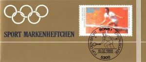 BRD: MiNr. DSH-MH 11 a (MiNr. 1354), 00.00.1988, Markenheftchen der Stiftung Deutsche Sporthilfe "Sport: Tennis", postfrisch
