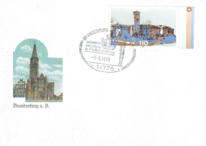 BRD: 09.05.1998, 8. Landesverbandstag, Brandenburg an der Havel, Ganzstück (Umschlag), Dom und Ritterakademie, Sonderstempel