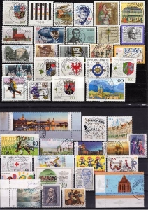 BRD: LOT mit ca. 100 Briefmarken auf 4 Steckkarten (2), sauber gestempelt