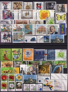 BRD: LOT mit ca. 100 Briefmarken auf 4 Steckkarten (2), sauber gestempelt