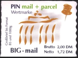 PIN AG: MiNr. 3, 28.08.2000, Brandenburger Tor, Berlin, Wert zu 2,00 DM, postfrisch