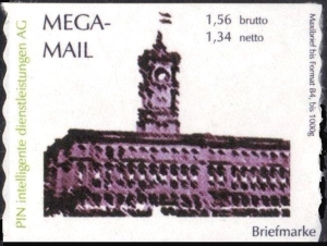 PIN AG: MiNr. 13, 09.11.2002, "Berliner Sehenswürdigkeiten: Rotes Rathaus", Wert zu 1,56 EUR, postfrisch