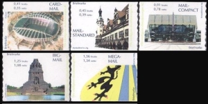 PIN AG: MiNr. 15 - 19, 17.06.2003, "Leipziger Sehenwürdigkeiten", postfrisch